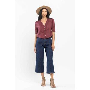 Judy Blue Jeans 13 / 31 High Rise Wide Leg Cropped Dark Wash Tummy control New